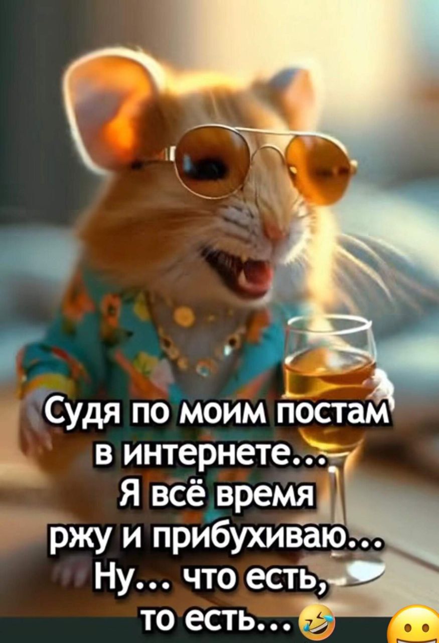 Судя по моим постам в интернете... Я всё время ржу и прибухиваю... Ну... что есть, то есть...