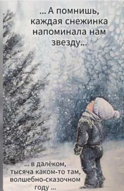 ... А помнишь, каждая снежинка напоминала нам звезду ... в далёком, тысяча каком-то там, волшебно-сказочном году ...
