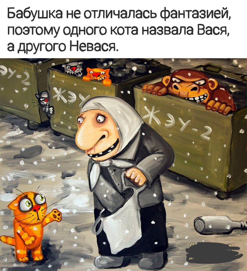 Бабушка не отличалась фантазией, поэтому одного кота назвала Вася, а другого Неваса.