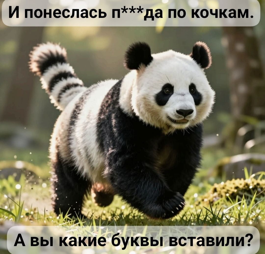 И понеслась п***да по кочкам. А вы какие буквы вставили?
