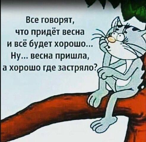 Все говори что придёт весна и всё будет хорошо Ну весна пришла а хорошо где застряло