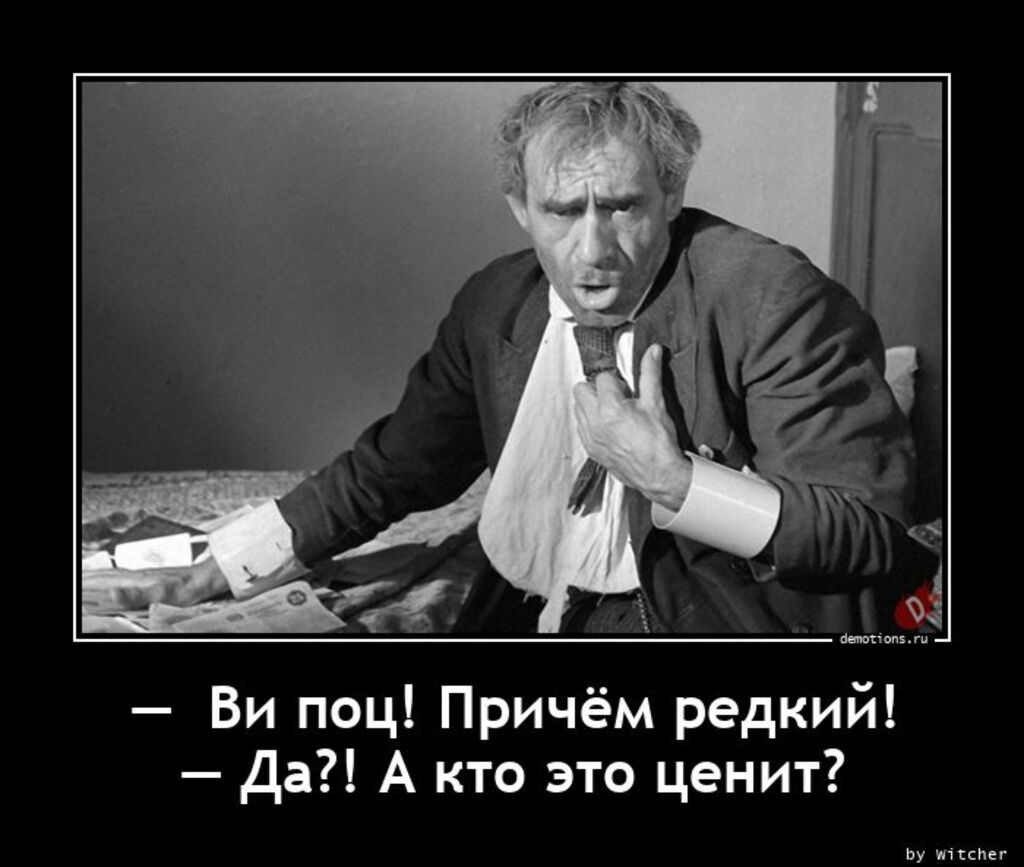 Ви поц Причём редкий Да А кто это ценит