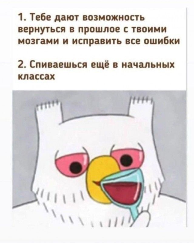 1 Тебе дают возможность вернуться в прошлое твоими мозгами и исправить все ошибки 2 Спи пешки ещё циальных классах М и