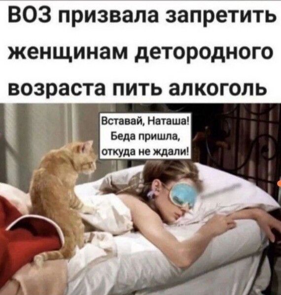ВОЗ призвала запретить женщинам детородного возраста пить алкоголь Вто ой Матяша Бем пришлп откуп ие