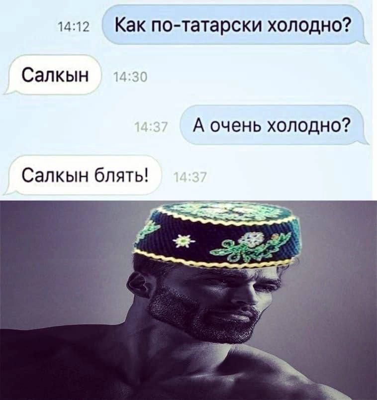 и и Как потатарски холодно Сапкын А очень холодно Салкын блять