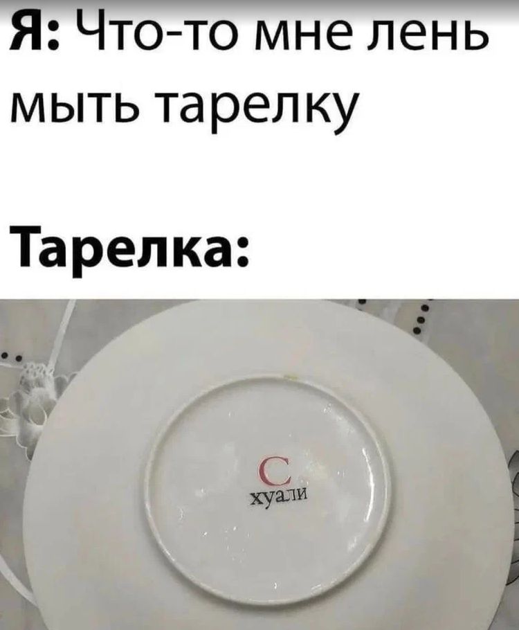 ТО ТО мне лень МЫТЬ тарелку Тарелка у