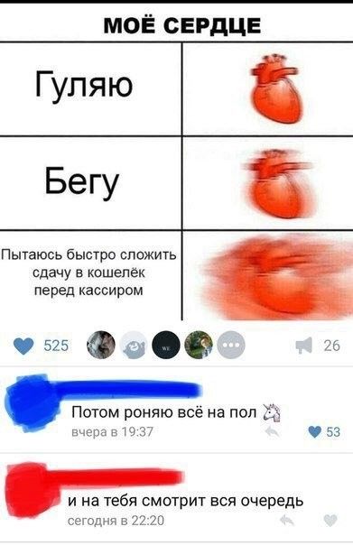 МОЁ СЕРДЦЕ Гуляю Бегу Пытаюсь быстро сложить сдачу в кошелек перед кассиром а за Потом роияю всё на пол 35 с на п и на тебя смотрит вся очередь д р щ