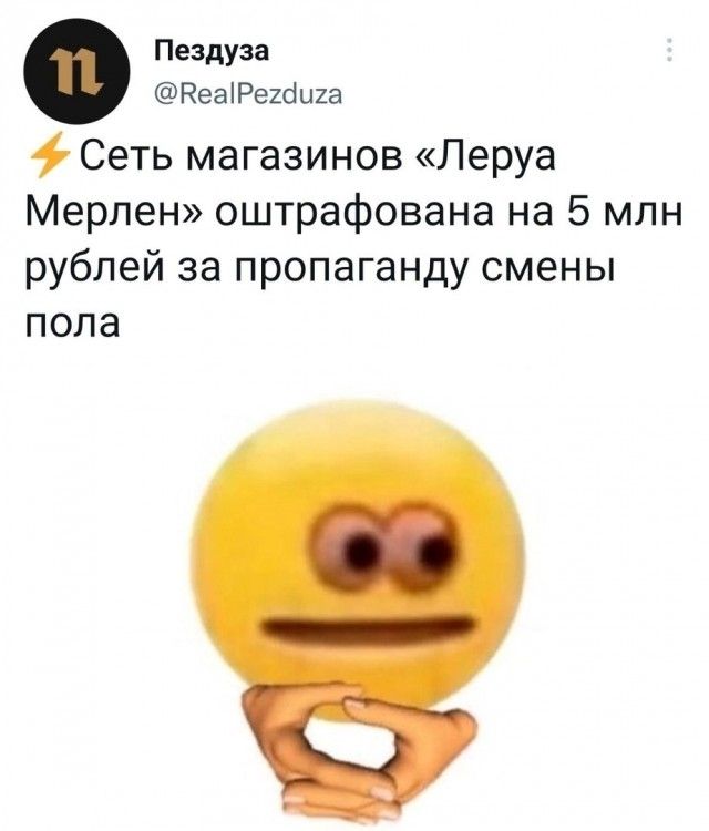 Пездуза РеЫРеюща Сеть магазинов Леруа Мерлен оштрафована на 5 млн рублей за пропаганду смены пола