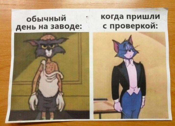 обычный когда пришли день на заводе проверкой