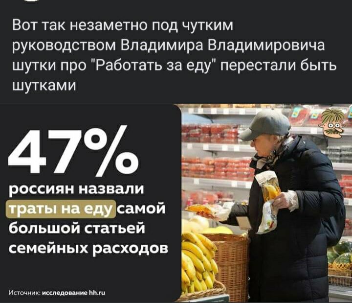 Вот так незаметно под чутким руководством Владимира Владимировича шутки про Работать за еду перестали быть шутками россиян назвали _ай большой статьей семейных расходы и каМп