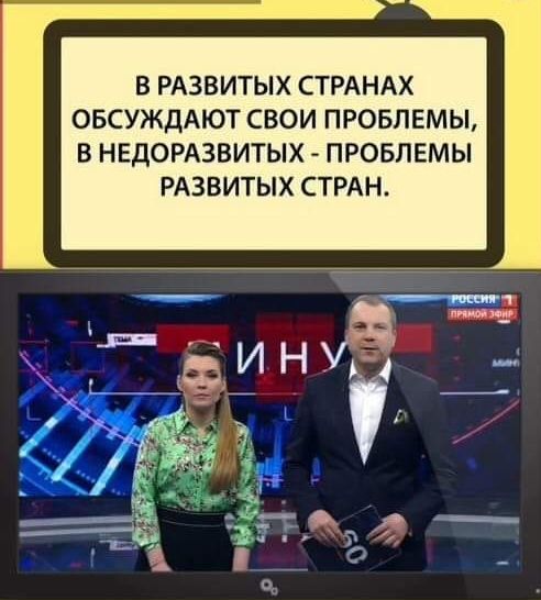 В РАЗВИТЫХ СТРАНАХ ОБСУЖДАЮТ СВОИ ПРОБЛЕМЫ, В НЕДОРАЗВИТЫХ - ПРОБЛЕМЫ РАЗВИТЫХ СТРАН.