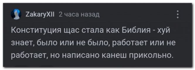 Конституция щас стала как Библия - хуи знает, было или не было, работает или не работает, но написано канеш прикольно.