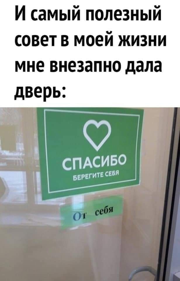 И самый полезный совет в моей жизни мне внезапно дала