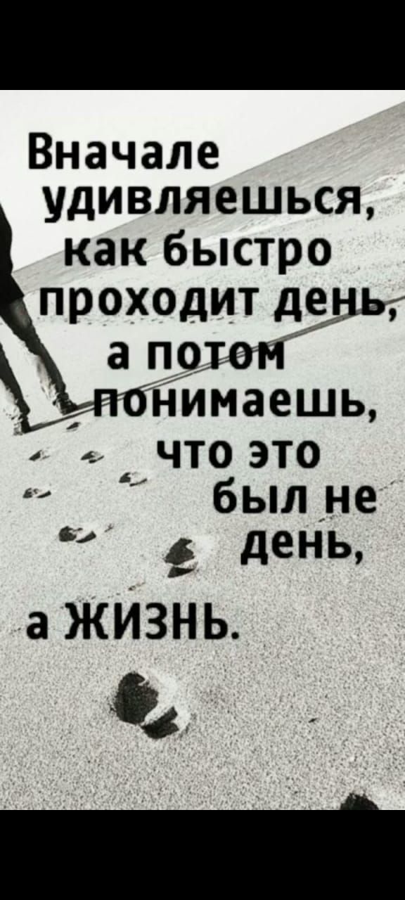 Вначале удивляешься как быстро проходит дед нг а прим _ Нимаешь что это был _не день а ЖИЗНЬ