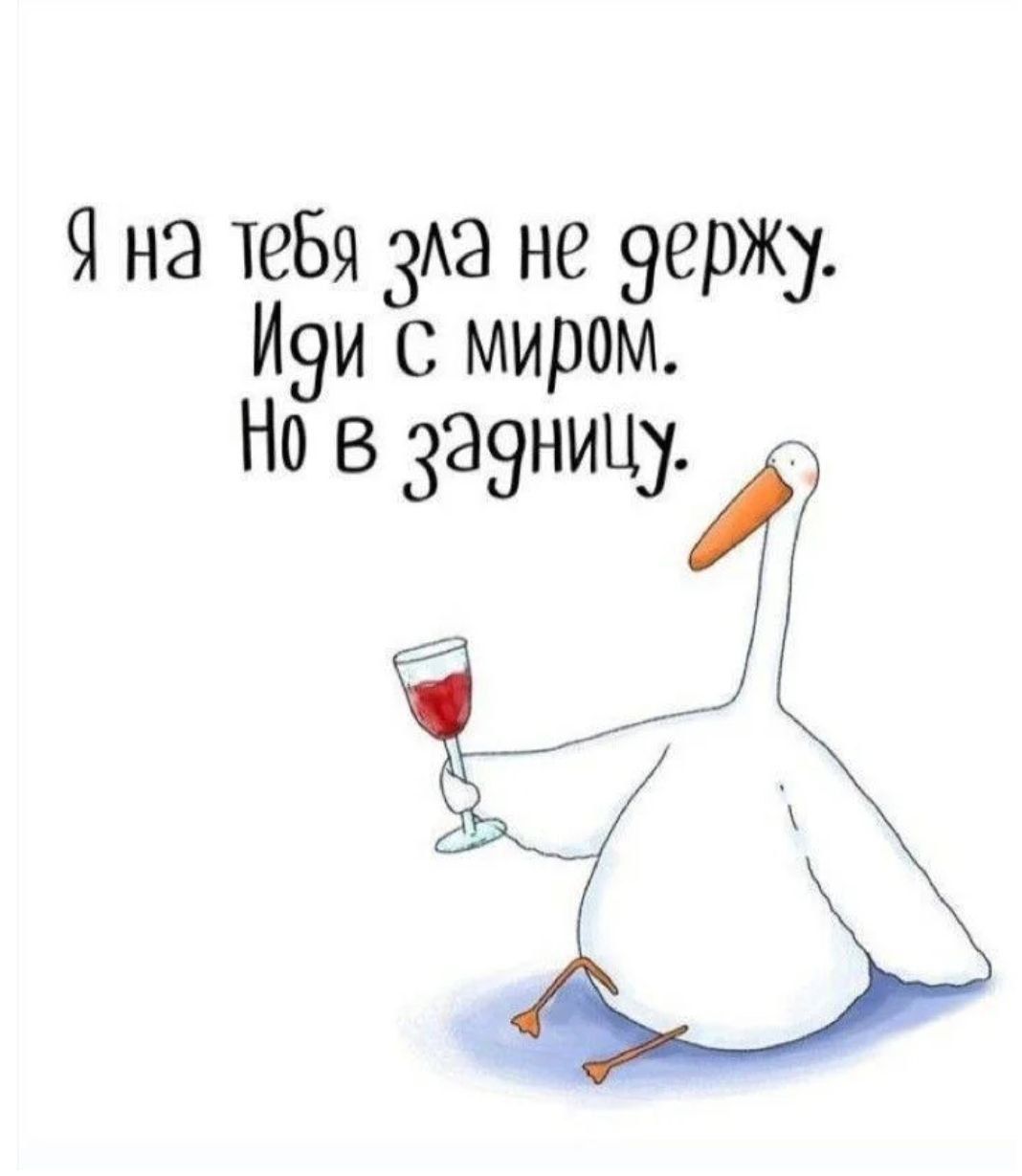 Я на тебя зла не держу. Иди с миром. Но в задницу.