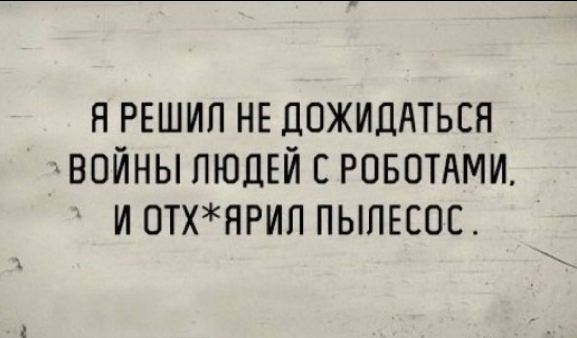 Я решил не дожидаться войны людей с роботами. И отх*ярил пылесос.