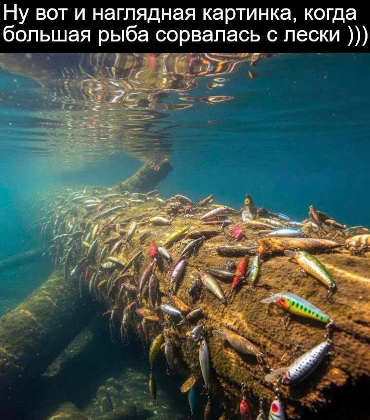 Ну вот и наглядная картинка, когда большая рыба сорвалась с лески)))