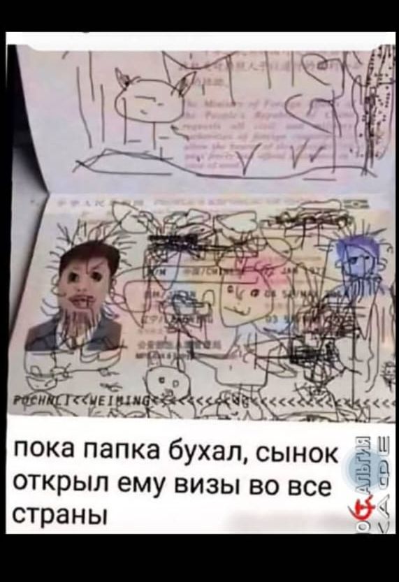 пока папка бухал, сынок открыл ему визы во все страны