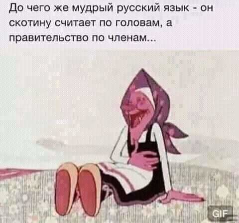 До чего же мудрый русский язык - он скотину считает по головам, а правительство по членам...