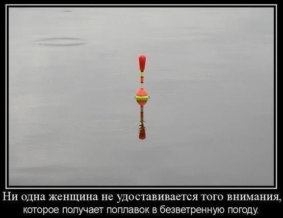Ни одна женщина не удостаивается того внимания, которое получает поплавок в безветренную погоду.