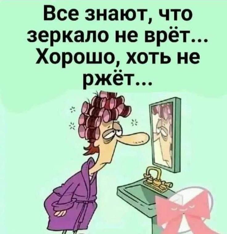 Все знают, что зеркало не врёт... Хорошо, хоть не ржёт...