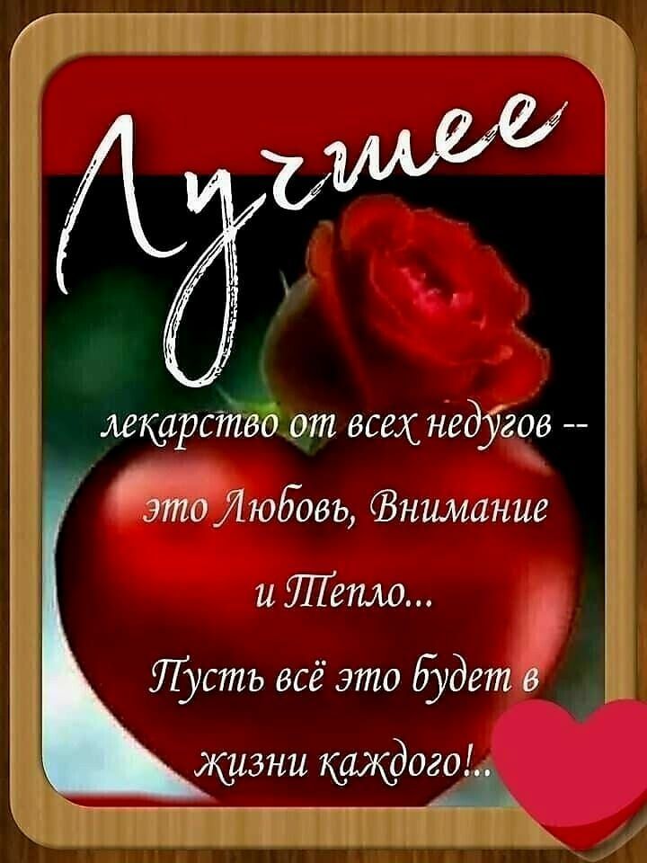 _ лекарство от всехнедугов то Любвовь Внимание и ТПепло Уусть всё это будет в жизни каждогоа