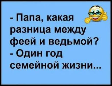 Папа какая разница между феей и ведьмой Один год семейной жизни