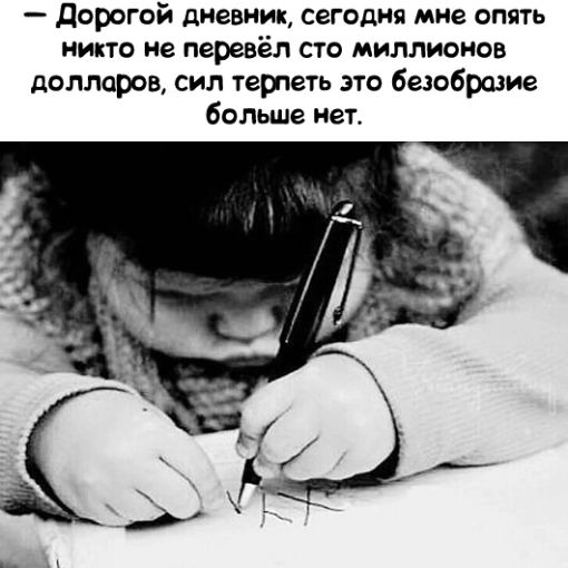 Дорогой дневник сегодня миг опять никто не перевёл сто миллионов долларов сил тер петь зто белобрсвие больше нет