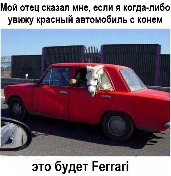 Мой отец сказал мне если я когда либо увижу красный автомобиль с конем это будет Реггагі