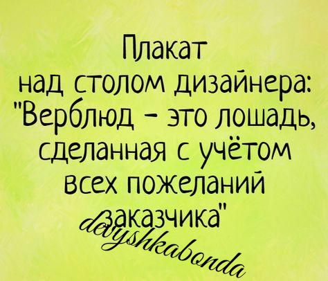 Плакат над столом дизайнера Верблюд это лошадь сделанная с учётом всех пожелании к зчика