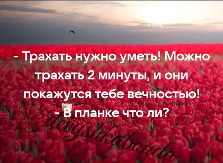 Трахать нужно уметь Можнр трахать 2 минуты и они покажутся тебе вечностью планке что ли