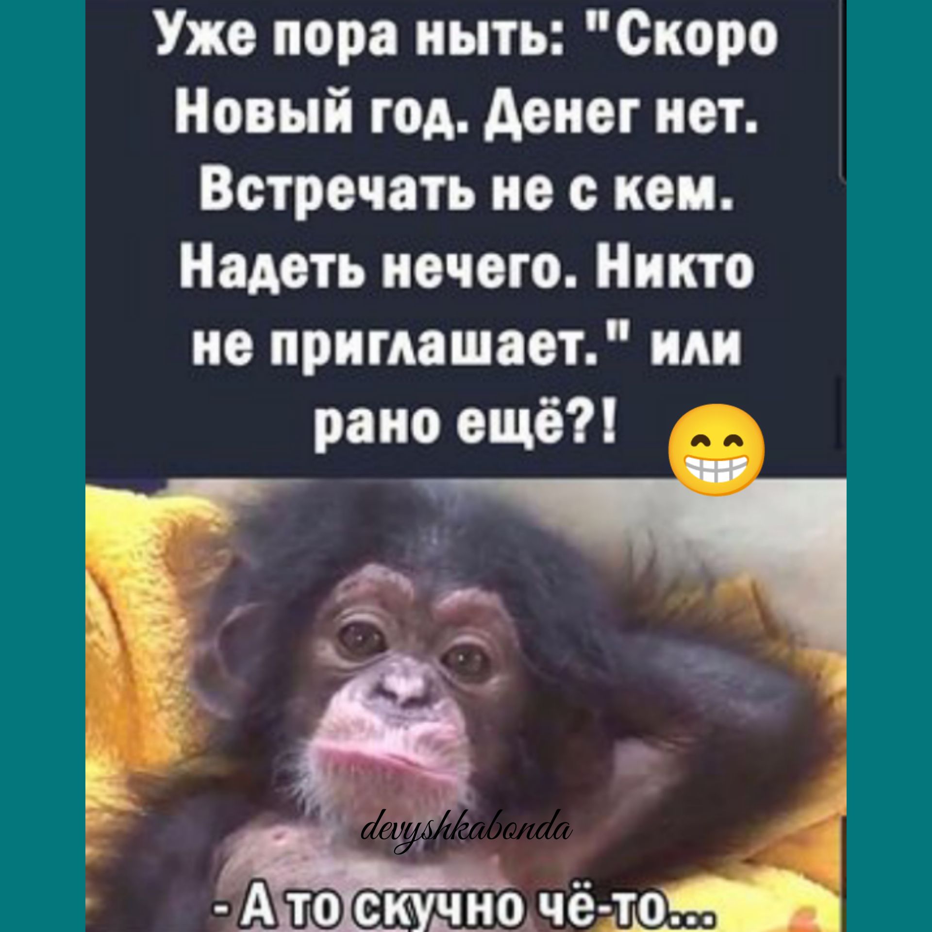 Уже пора ныть Скоро Новый год денег нет Встречать но с кем Надоть иочого Никто не приглашает или рано ещё скудшчё то