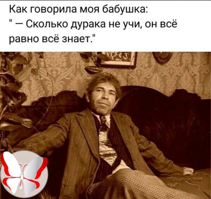 Как говорила моя бабушка Сколько дурака не учи он всё равно всё знает