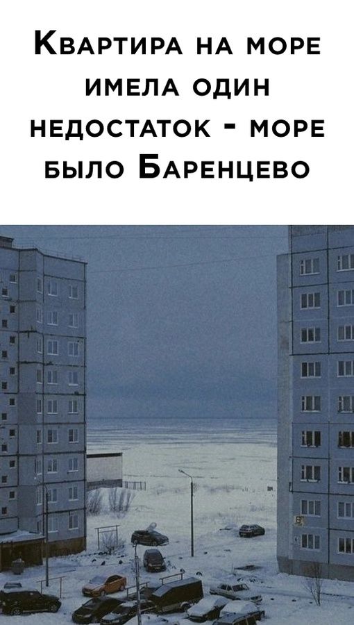 КВАРТИРА НА МОРЕ ИМЕЛА ОДИН НЕДОСТАТОК МОРЕ БЫЛО БАРЕНЦЕВО