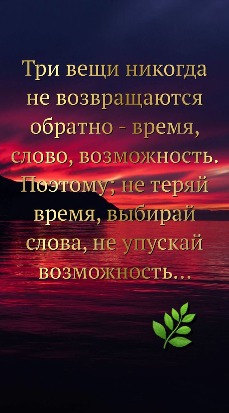 Три вещи никогда не возвращаются обратно время слово возможность ПБЭЧБМУ не теряй время выбирай слова не упускай ізозможность