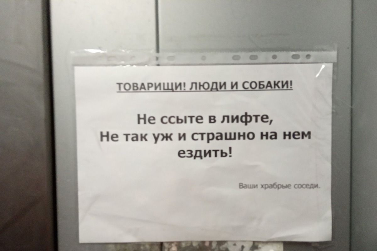 овАРи и _пш Не ссыте в лифте Не так уж и страшно на нем ездить
