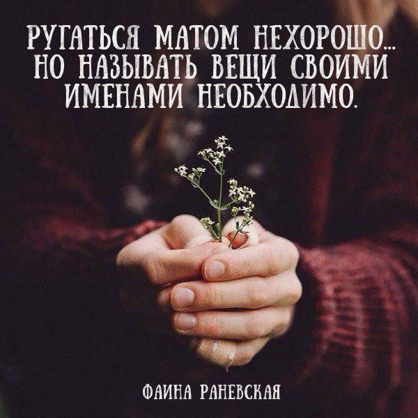 РУГАТЬСЯ МАТОМ НЕХОРО НО НАБЫВВТЬ ВЕЩИ СВОИ И ИМЕНАМИ НЕОБХОАИМО щ _ ФЛИНА МИНСКАЯ