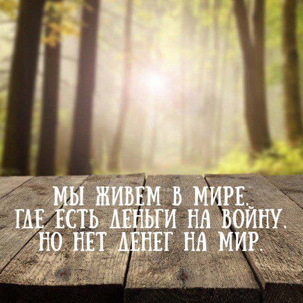 МЫ ЖИВЕМ В МИРЕ. ГДЕ ЕСТЬ ДЕНЬГИ НА ВОЙНУ, НО НЕТ ДЕНЕГ НА МИР.
