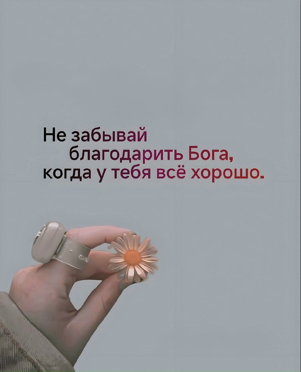 Не забывай благодарить Бога, когда у тебя всё хорошо.