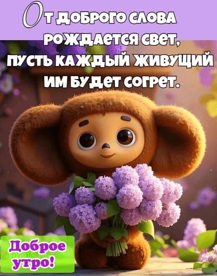 От доброго слова рождается свет, пусть каждый живущий им будет согрет.
Доброе утро!