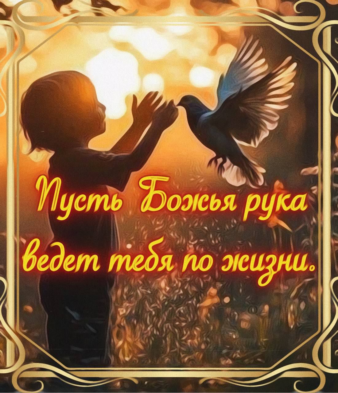 Пусть Божья рука ведет тебя по жизни.