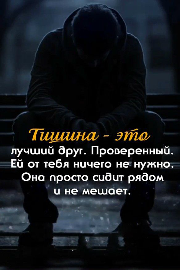 Тишина - это лучший друг. Проверенный. Ей от тебя ничего не нужно. Она просто сидит рядом и не мешает.