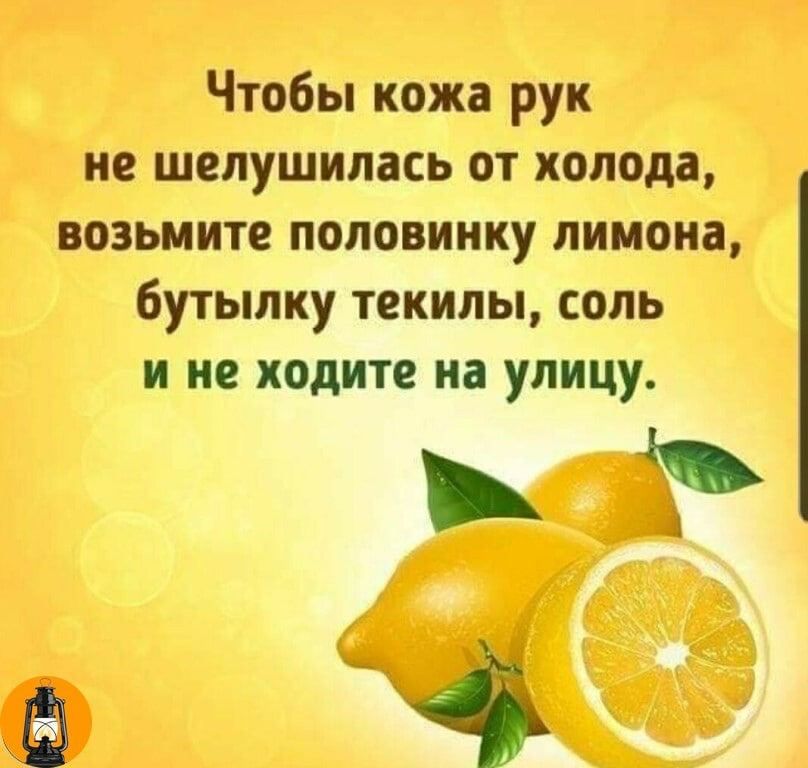 Чтобы кожа рук не шелушипась от холода возьмите половинку лимона бутылку текилы соль и не ходите на улицу 3 Ч