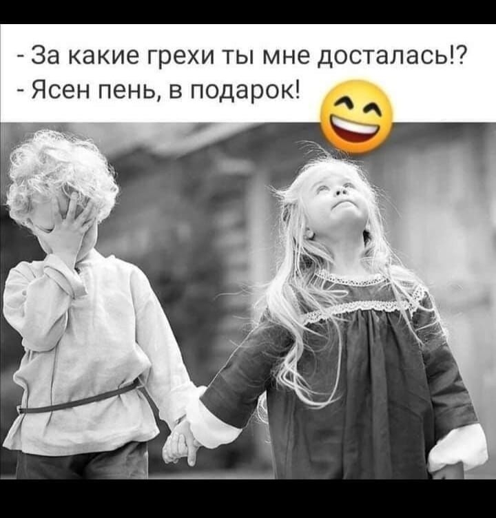 - За какие грехи ты мне досталась!? 
- Ясен пень, в подарок! 😄
