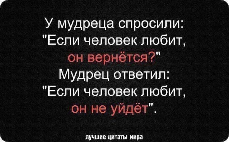 У мудреца спросили Если человек любит он вернётся Мудрец ответил Если человек любит он не уйдёт души ции миг