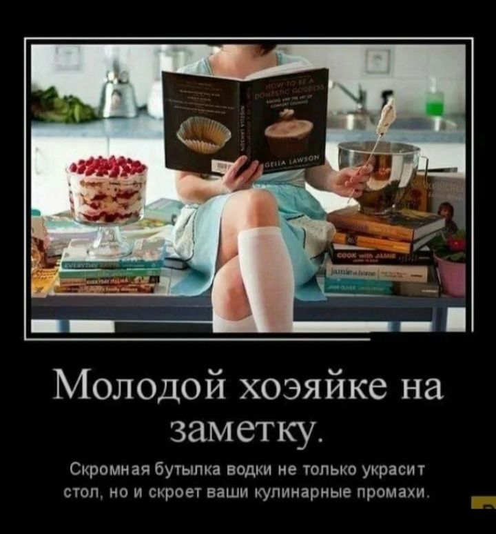 Молодой хозяйке на заметку Скромная бу водки е юн на стол 0 и скроет ваши кулинарные промахи