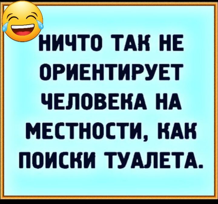 Ги Ёничто тдн НЕ ОРИЕНТИРУЕТ ЧЕЛОВЕКА НА МЕСТНОСТИ НАН ПОИСКИ ТУАЛЕТА