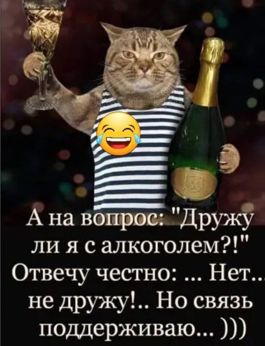А на напрягиДружУ ли я с алкоголем Отвечу честно Нет не дружу Но связь поддерживаю