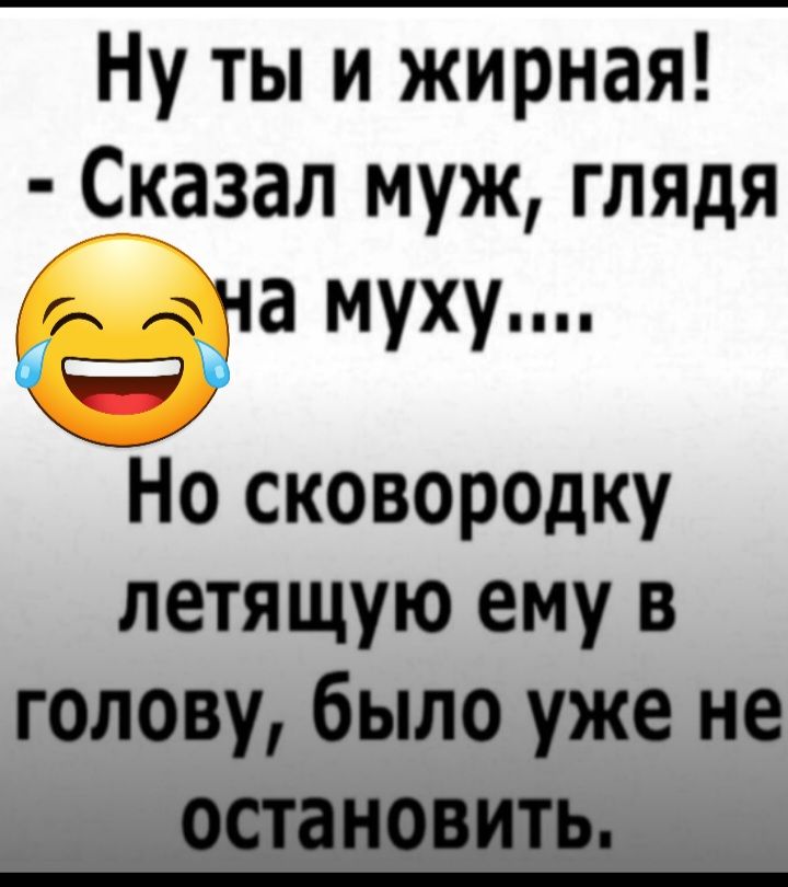 Ну ты и жирная Сказал муж глядя а М Х Но сковородку летящую ему в голову было уже не