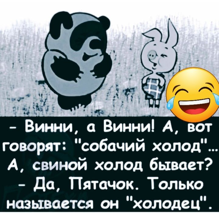 д Винни а Винни А вот говорят собачий холод А свиной холод бывает Да Пятачок Только называется он холодец